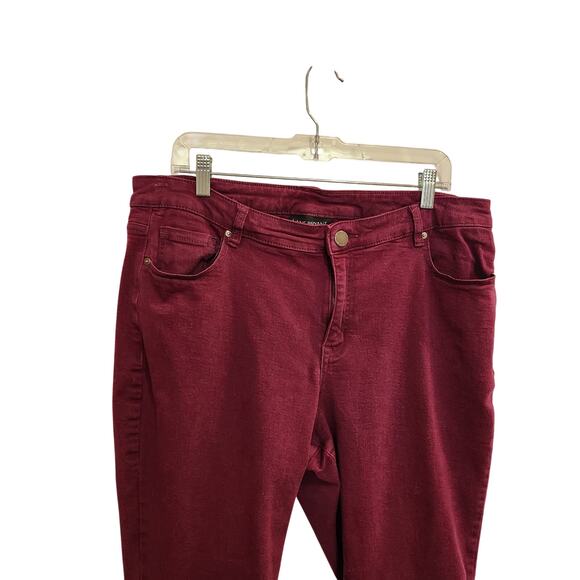 Lane Bryant 5-Pocket Straight High Rise Denim Capri Jeans Casual Maroon Size 18 - Picture 3 of 6